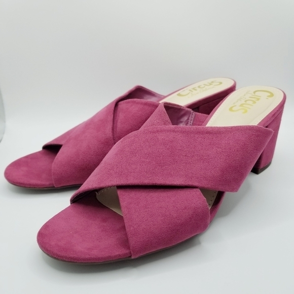 Circus by Sam Edelman Pink Stevie Slip-on Block Heel Sandals size 8.5 - Picture 1 of 13